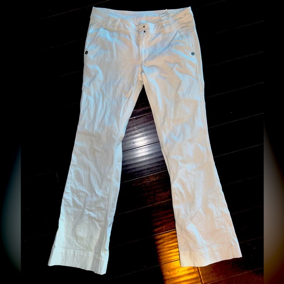 Nvy n’vy white wide leg pants trousers 42 denim jeans us sz 14 or 16 32W 32” - Picture 1 of 4